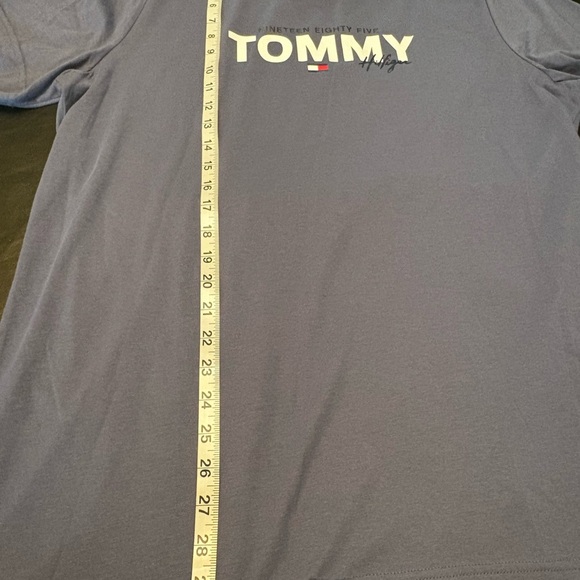 NWT Tommy Hilfiger Men's Short Sleeve T Shirt Logo Crew Neck Size L Vintage Blue - Picture 3 of 10